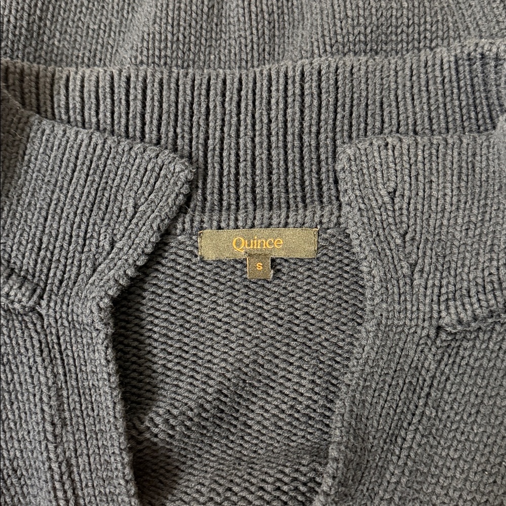 Quince 100% Organic Cotton Navy Blue Polo Sweater - Picture 3 of 6